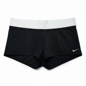 Nike Swim Essential Kick Shorts Womens L Black White Low Rise Athletic Y2K